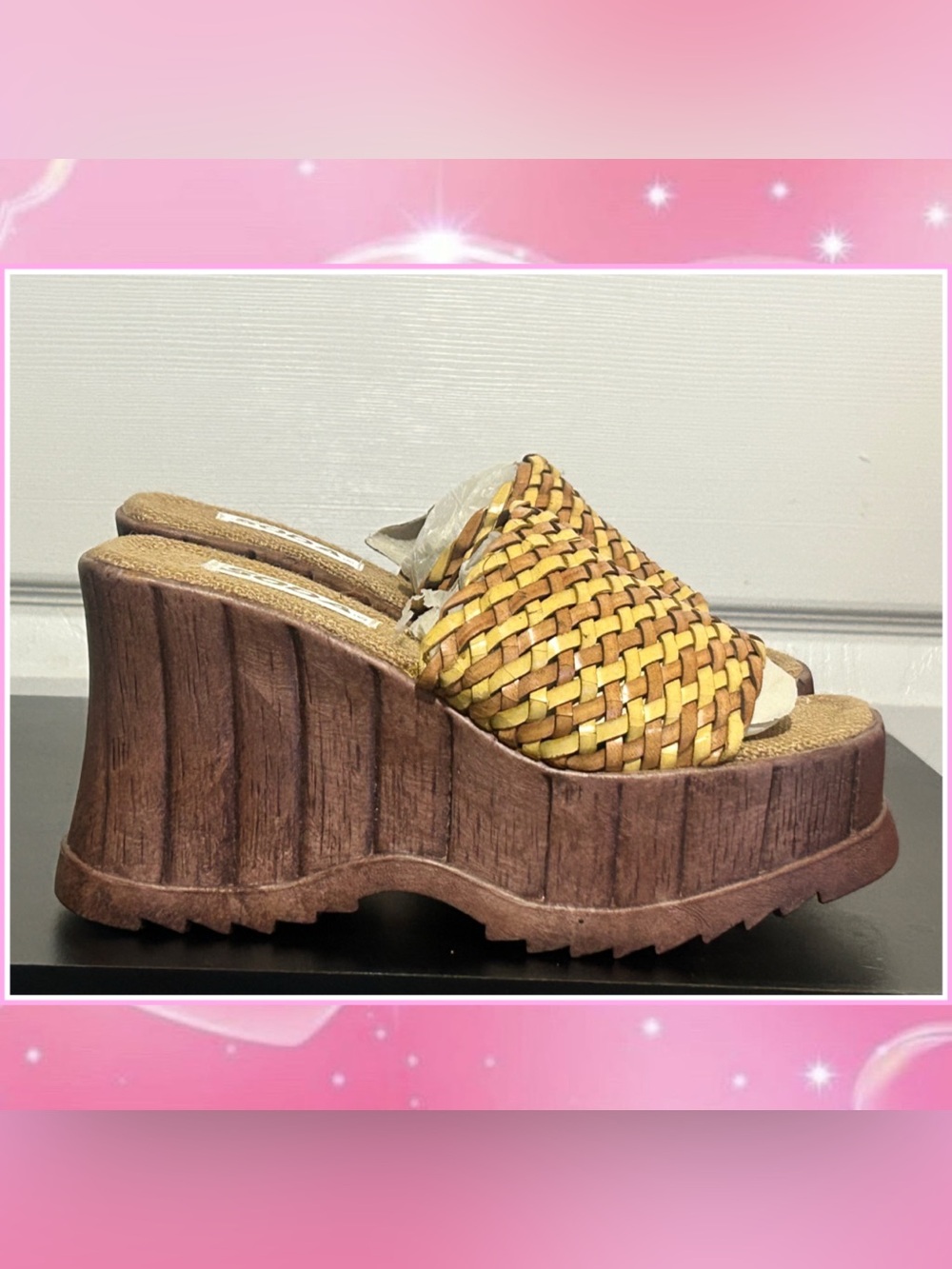 Vintage 90s y2k Chunky Wooden Platforms - Picture 2 of 4